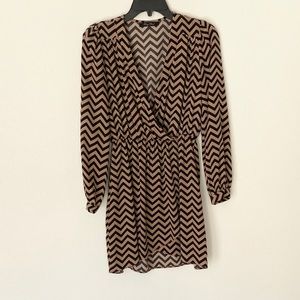 Honey punch long sleeve chevron dress